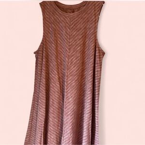 Sonoma Sleeveless Mauve Striped Midi Dress